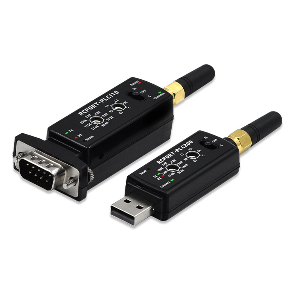 [칩센]PLC프로그램 무선통신솔루션 RCPORT-PLC110SET(배터리내장) RS232 USB 무선시리얼아답터 / 인투피온